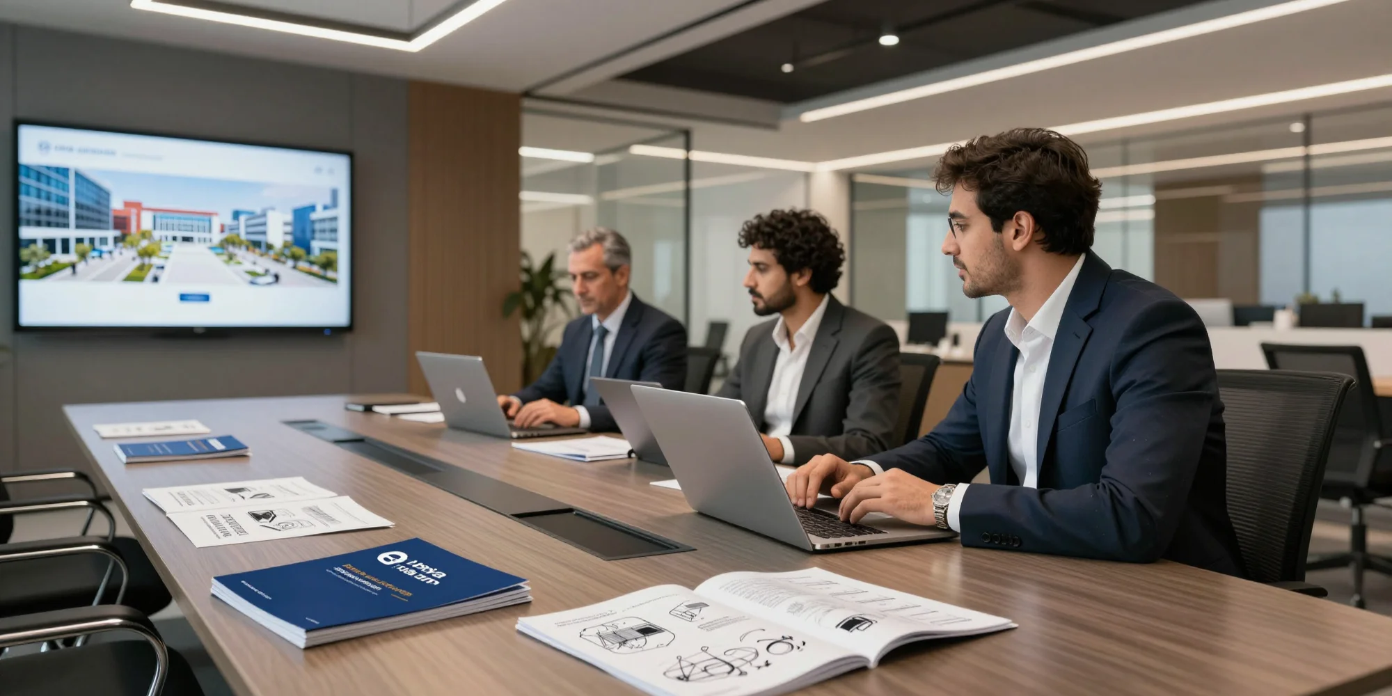 Executive team creating premium company profile designs in Tabuk