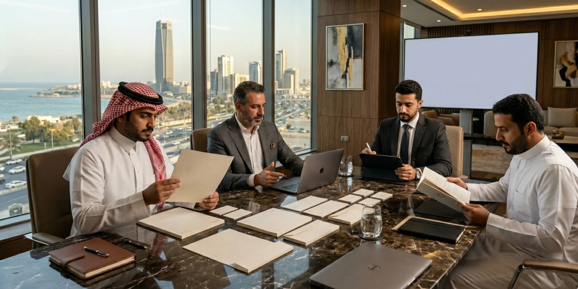 Executive corporate letterhead branding concept in Khobar