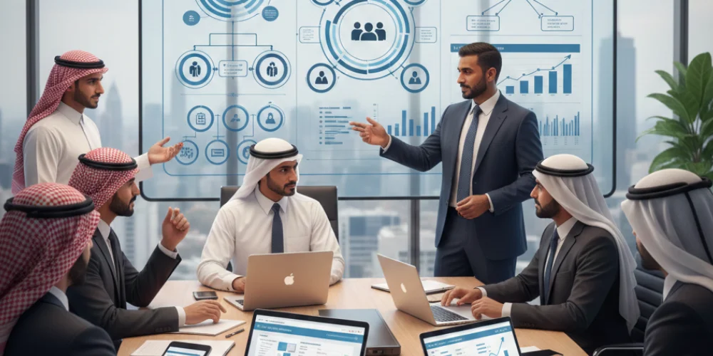 Dammam business team evaluating digital marketing agency performance