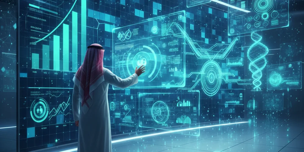 Jubail business team evaluating digital marketing agency performance data