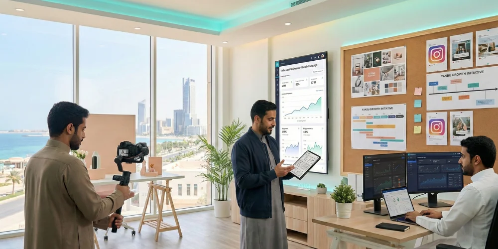Social media marketing team in Yanbu driving business growth through digital strategy