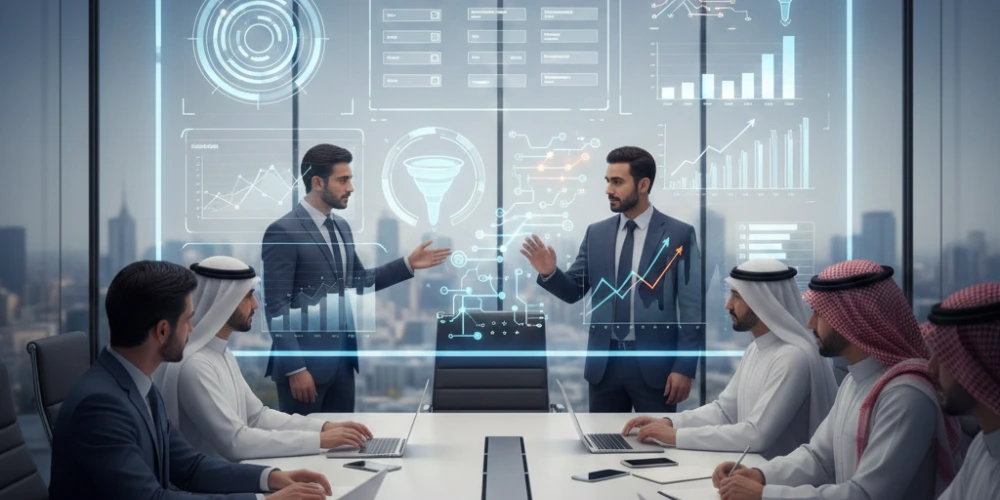 Saudi business team selecting digital marketing agency for growth