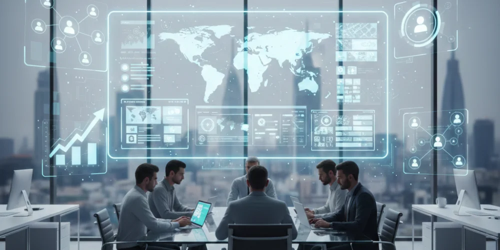 digital marketing agency team managing online campaigns for Dammam business