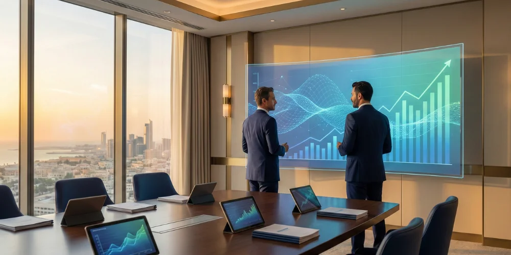 Business leaders evaluating social media strategy before hiring agency in Khobar
