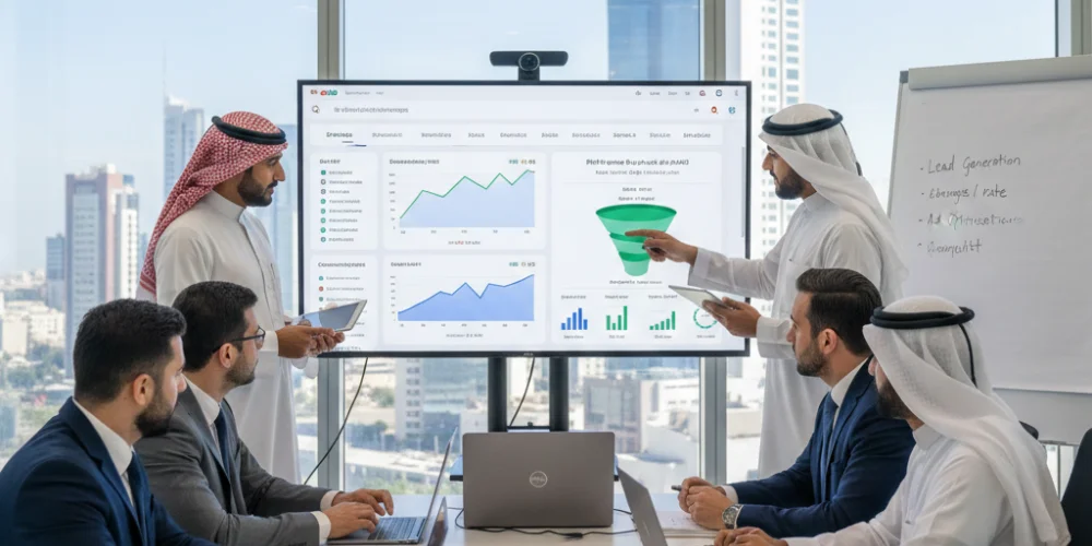Paid marketing agency strategy meeting for business growth in Khobar
