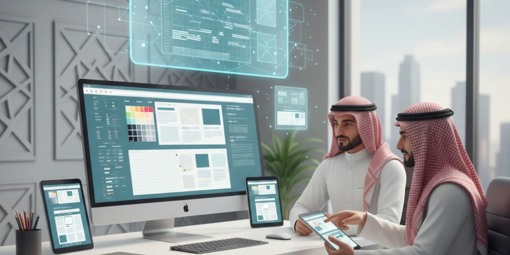 web design agency in Saudi Arabia creating professional business website layout