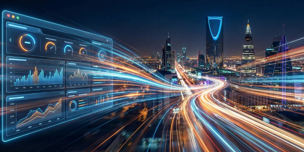 Professional team managing website maintenance in Saudi Arabia office environment